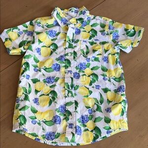 Janie and Jack Lemon and Floral Button Down Shirt